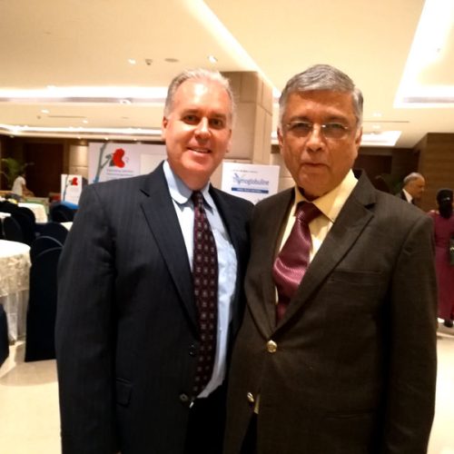 Dr. Ashok Sarin with Dr. Matthew Cooper, Transplant Surgeon, Georgetown School of Medicine, USA. at a Seminar in New Delhi on 7th March 2018