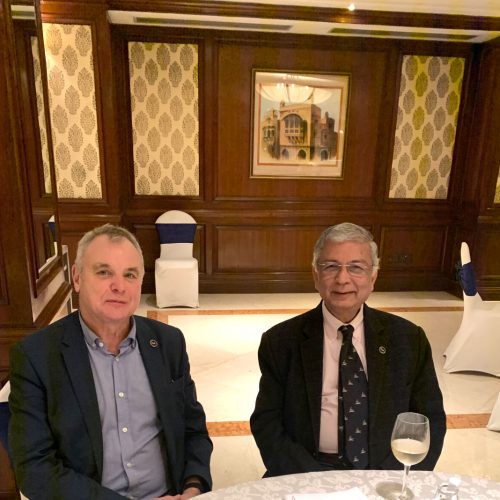 Dr. Ashok Sarin with Prof. Derek Bell, President Royal College of Physicians, Edinburgh at a Symposium on 11th January, 2020 in New Delhi.